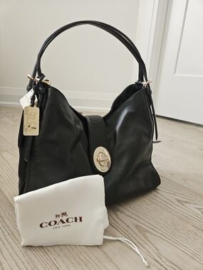 BNWT Coach Madison Carlyle Black Leather Satchel 